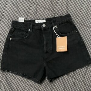 NWT Reformation Jeans Charlie High Rise Jeans Shorts sz 26 black cutoffs